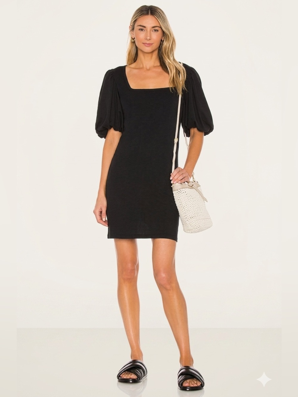 FRAME Nina Organic Cotton Puff Mini Dress Size M